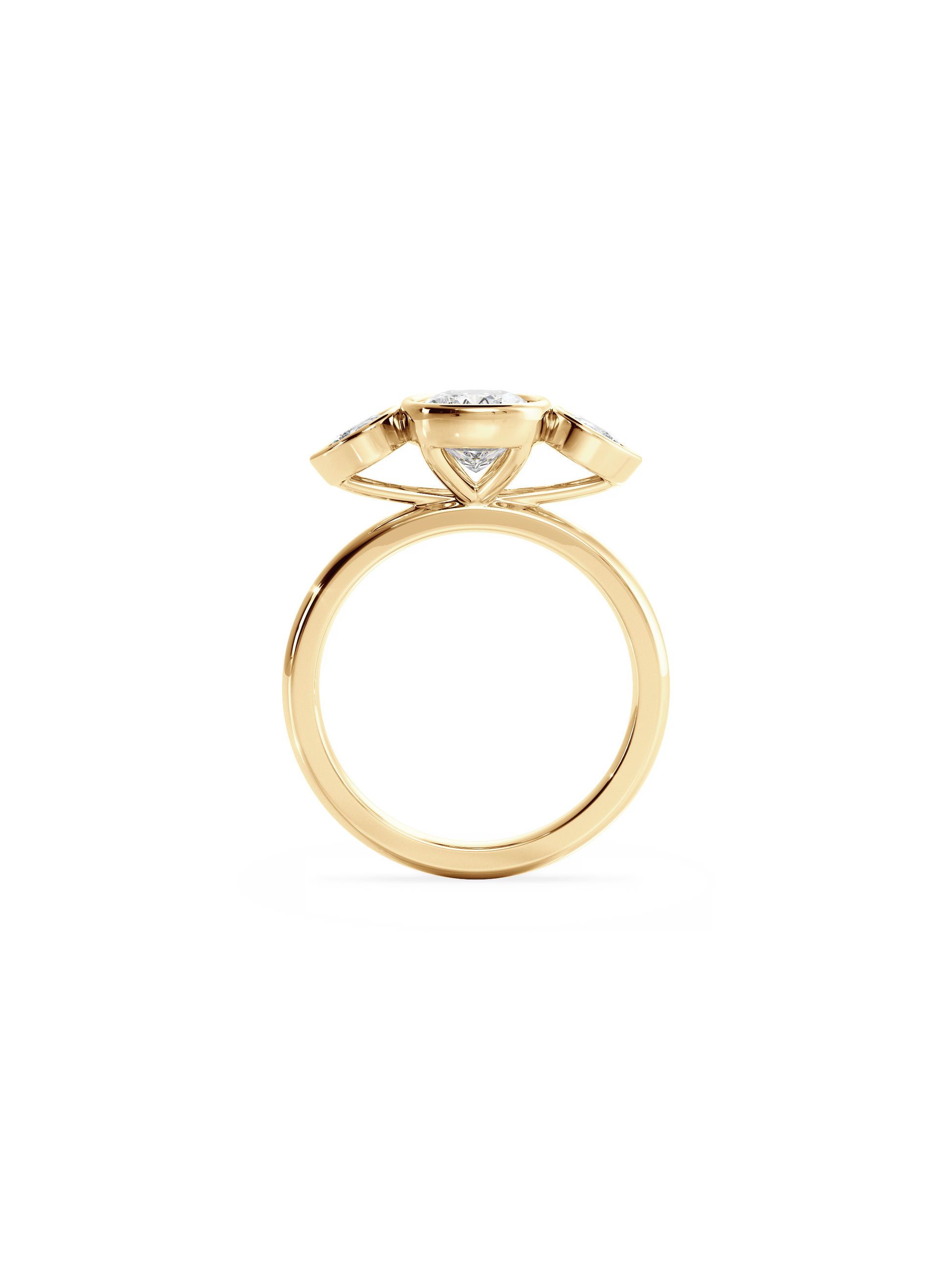 2 CT Round Three Stones Lab Grown Diamond Engagement Ring