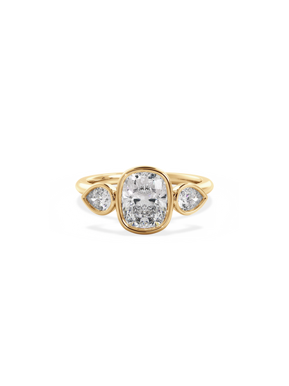 2 CT Round Three Stones Lab Grown Diamond Engagement Ring