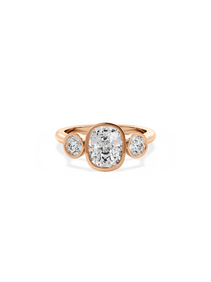 2 CT Round Three Stones Lab Grown Diamond Engagement Ring