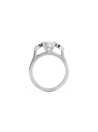 2 CT Round Three Stones Lab Grown Diamond Engagement Ring