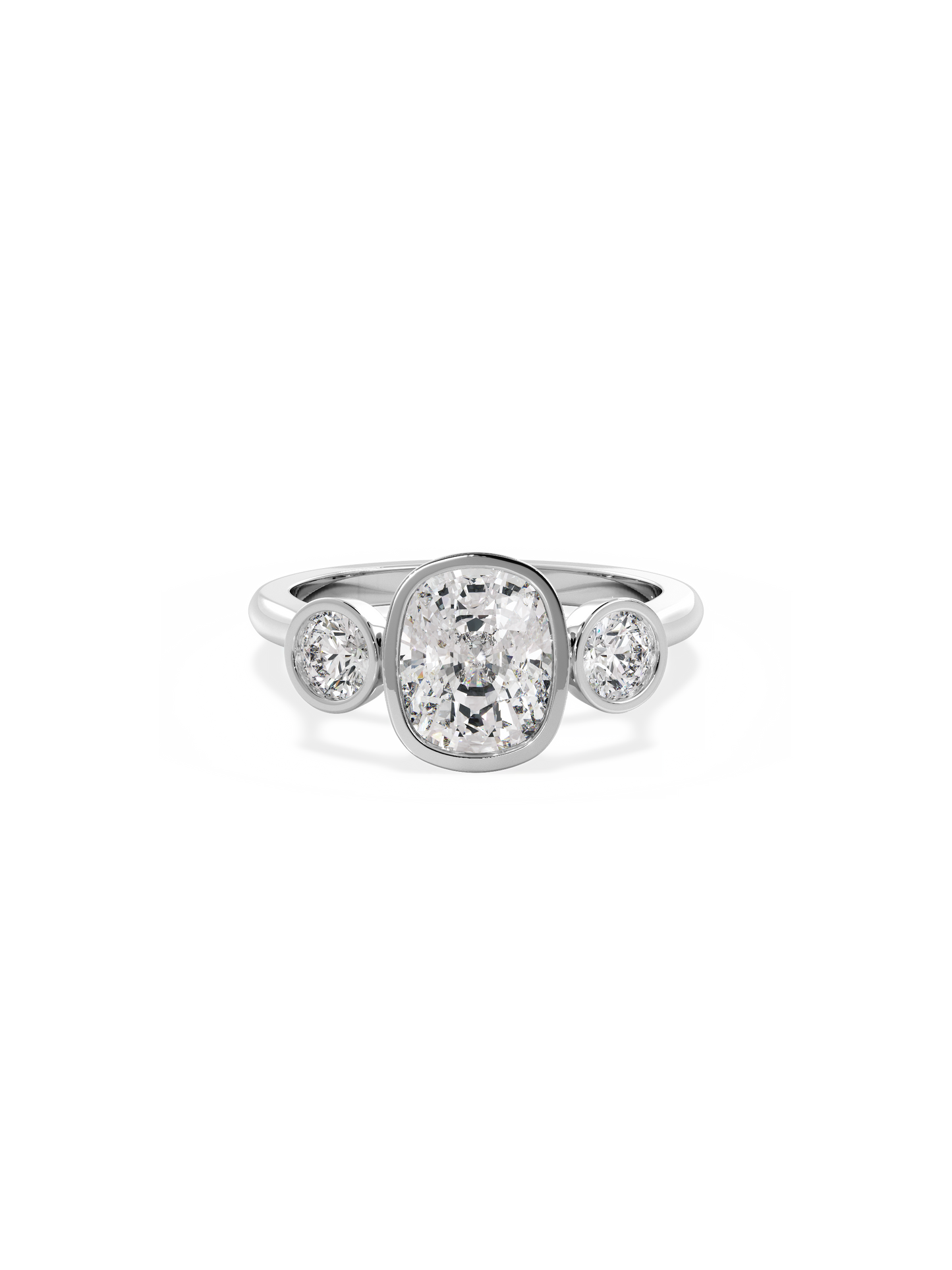 2 CT Round Three Stones Lab Grown Diamond Engagement Ring