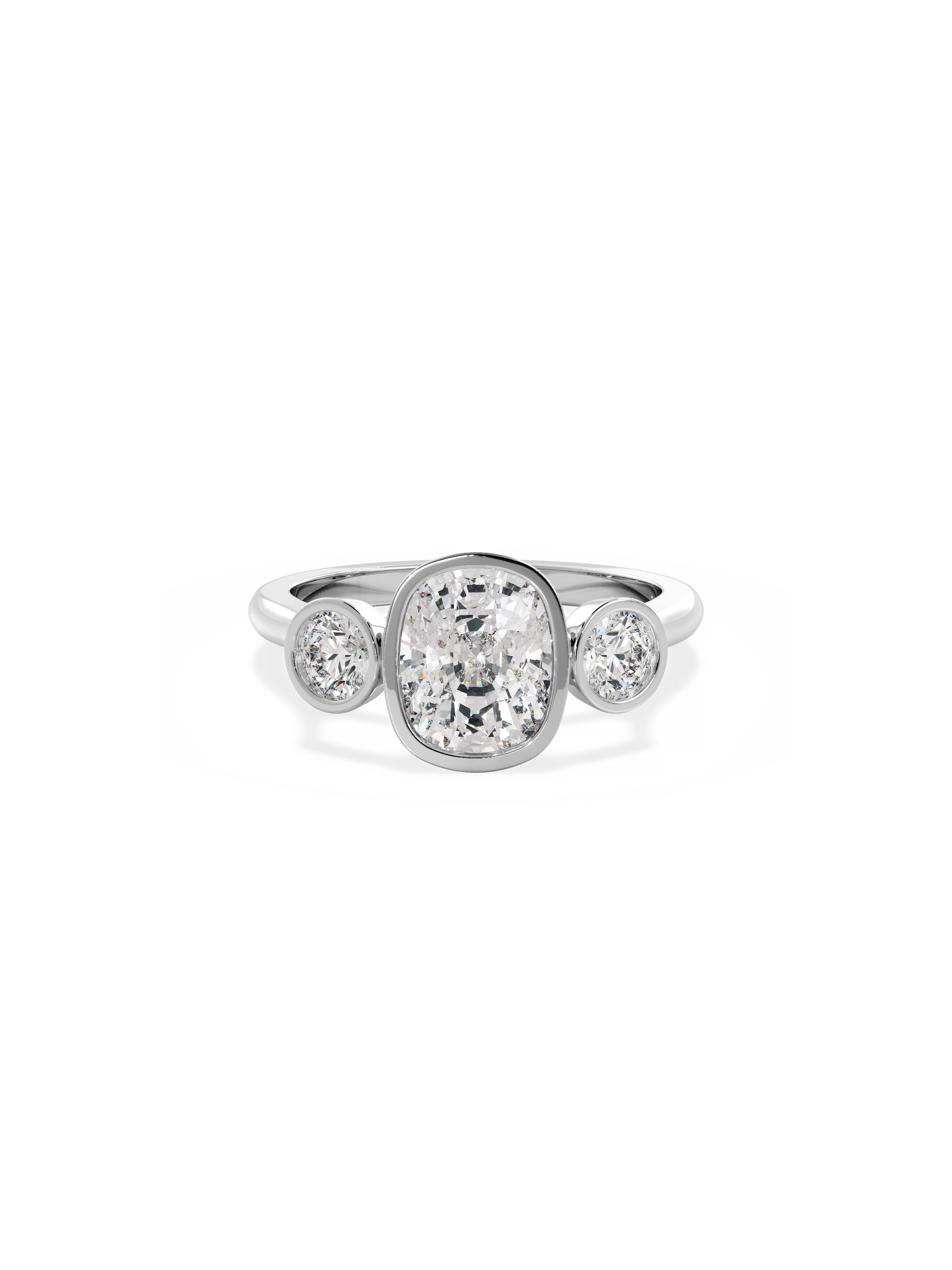 2 CT Round Three Stones Lab Grown Diamond Engagement Ring