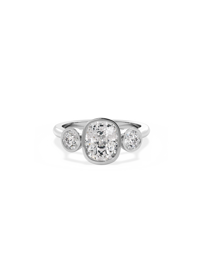 2 CT Round Three Stones Lab Grown Diamond Engagement Ring