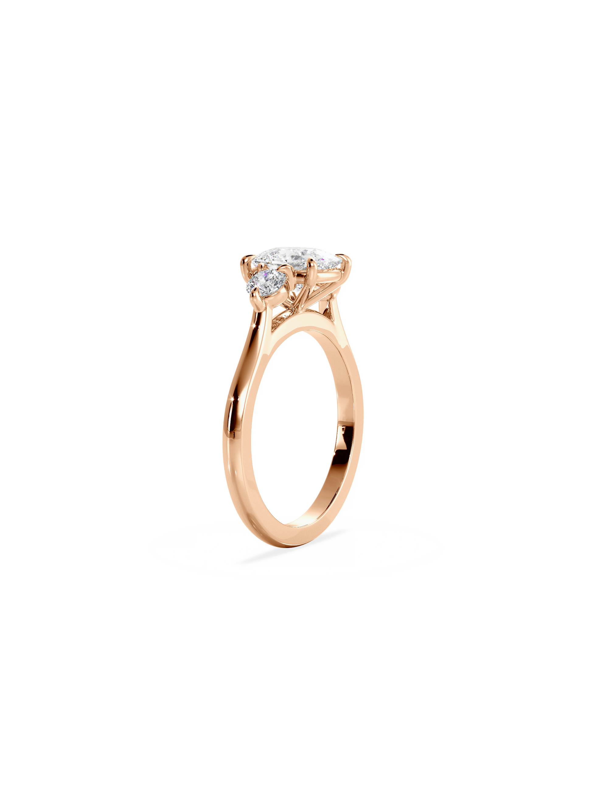 2 CT Round Three Stones Lab Grown Diamond Engagement Ring