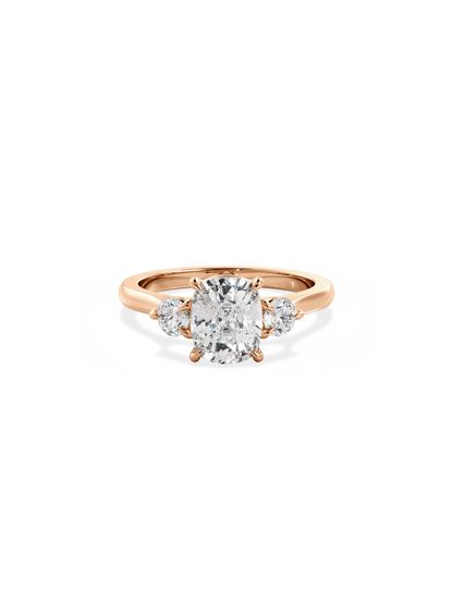 2 CT Round Three Stones Lab Grown Diamond Engagement Ring