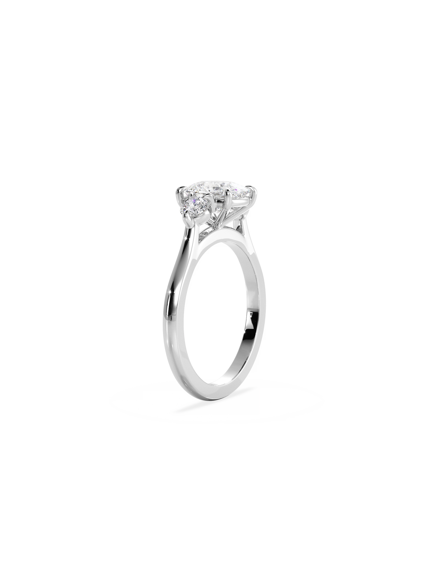 2 CT Round Three Stones Lab Grown Diamond Engagement Ring