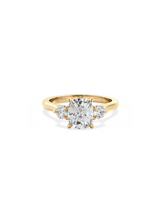 2 CT Round Three Stones Lab Grown Diamond Engagement Ring