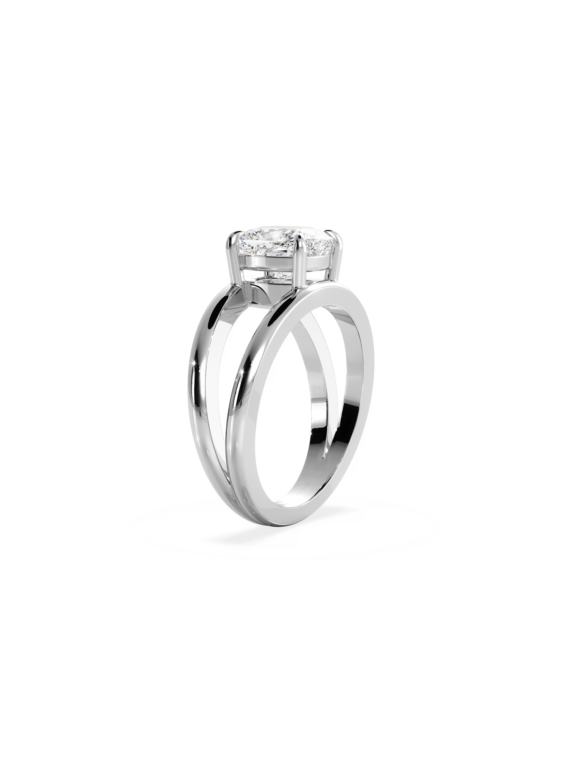 2 CT Round Three Stones Lab Grown Diamond Engagement Ring