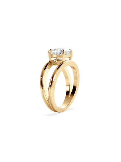 2 CT Round Three Stones Lab Grown Diamond Engagement Ring