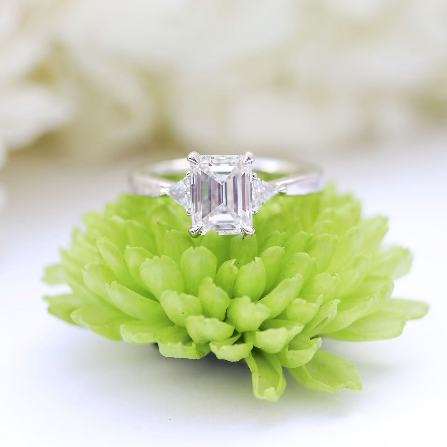 Marquise Cut Cluster Styled Lab Grown Diamond Engagement Ring