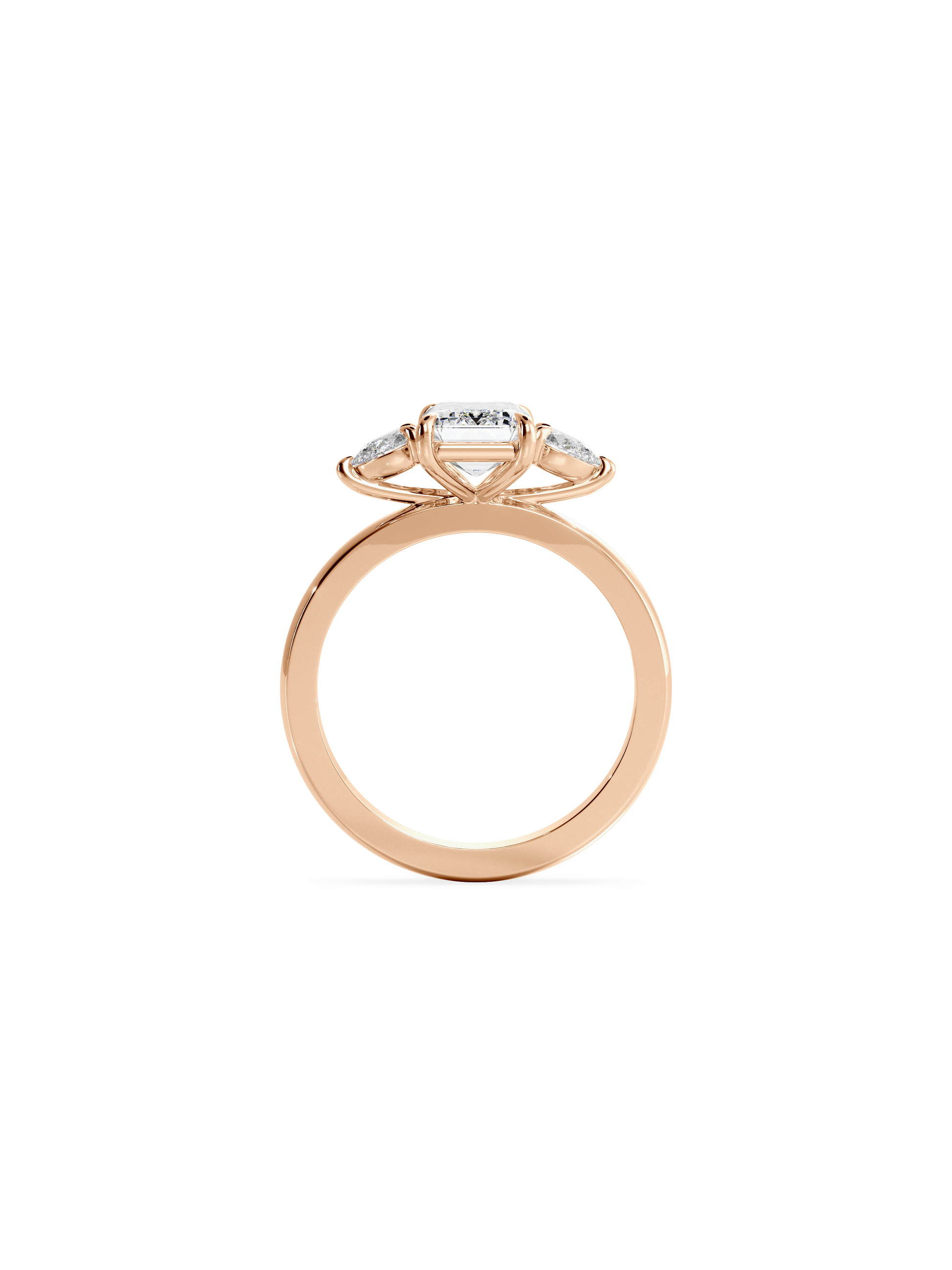 2 CT Round Three Stones Lab Grown Diamond Engagement Ring