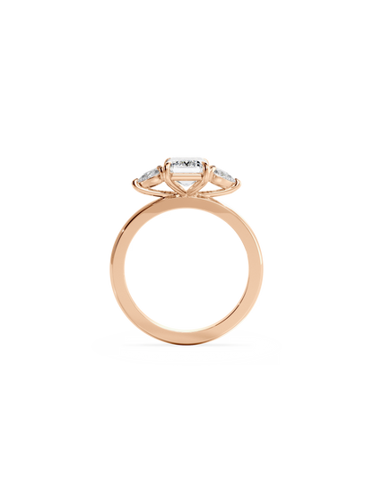 2 CT Round Three Stones Lab Grown Diamond Engagement Ring