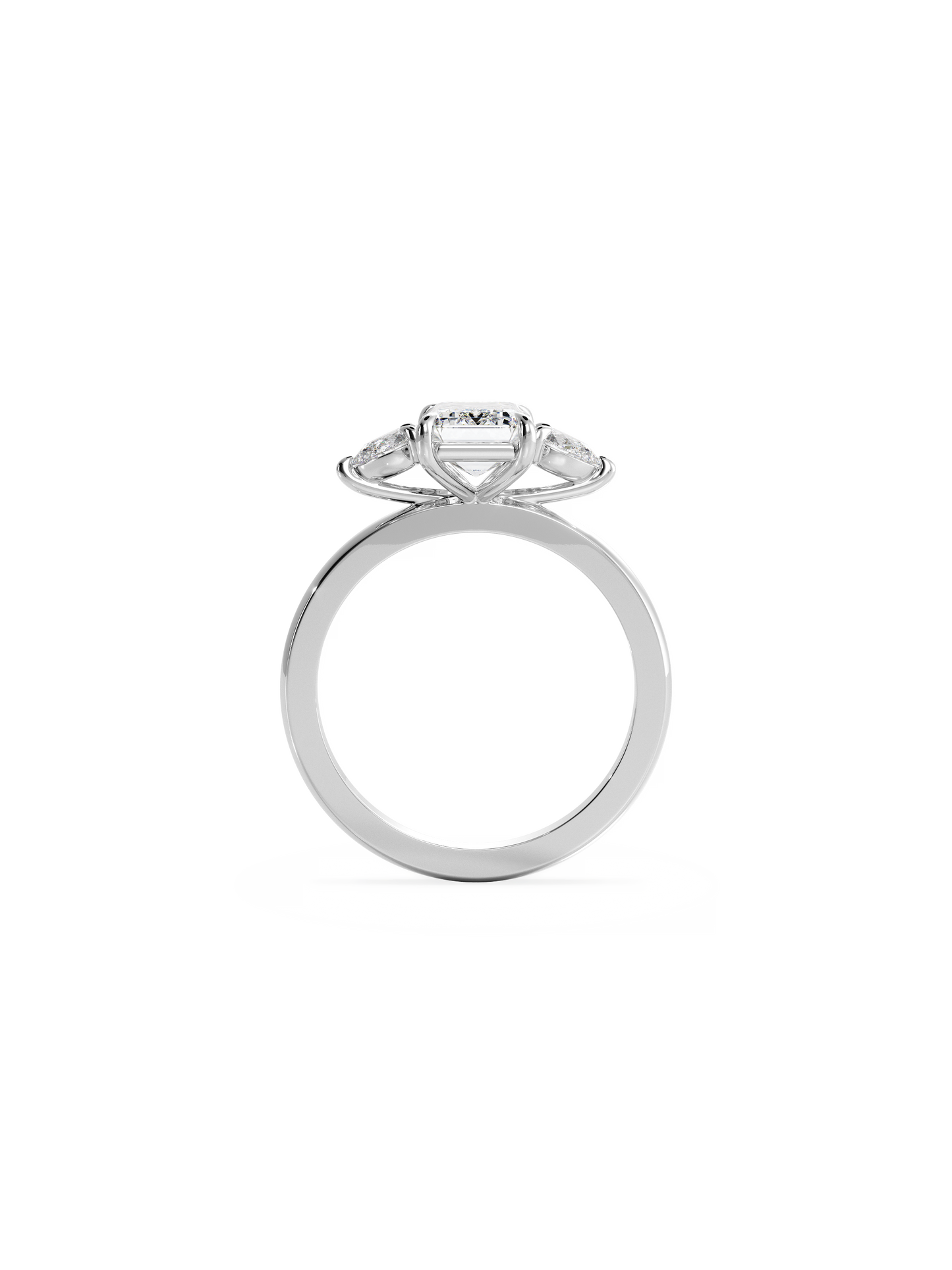 2 CT Round Three Stones Lab Grown Diamond Engagement Ring
