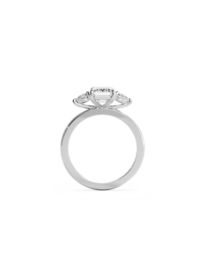 2 CT Round Three Stones Lab Grown Diamond Engagement Ring