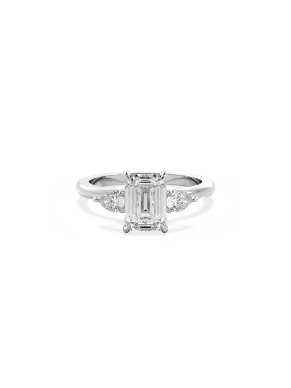 2 CT Round Three Stones Lab Grown Diamond Engagement Ring