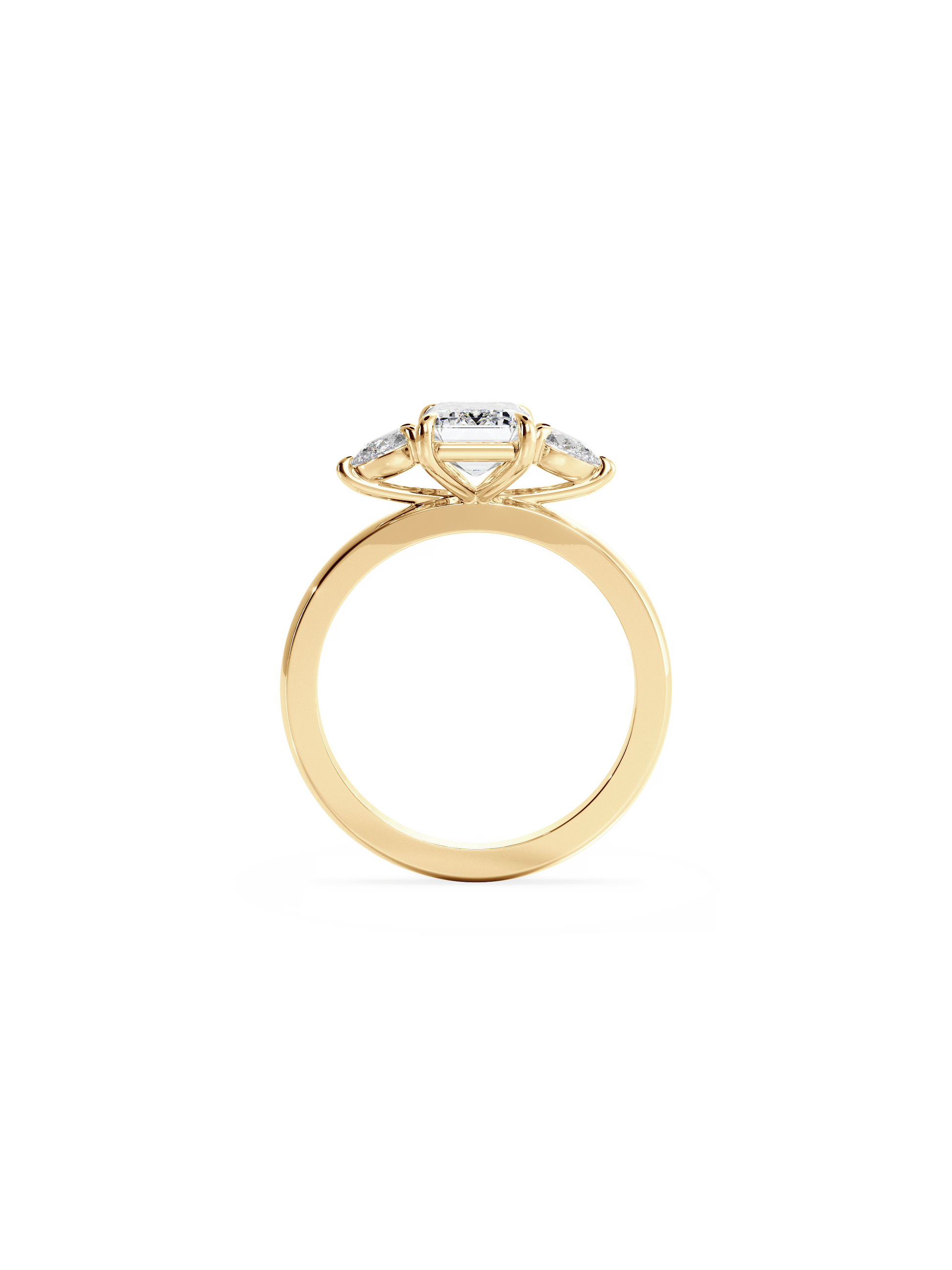 2 CT Round Three Stones Lab Grown Diamond Engagement Ring