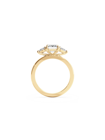 2 CT Round Three Stones Lab Grown Diamond Engagement Ring