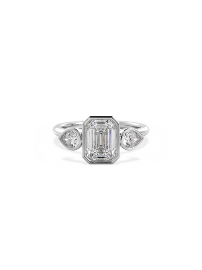 2 CT Round Three Stones Lab Grown Diamond Engagement Ring