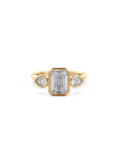 2 CT Round Three Stones Lab Grown Diamond Engagement Ring