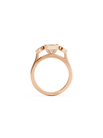 2 CT Round Three Stones Lab Grown Diamond Engagement Ring