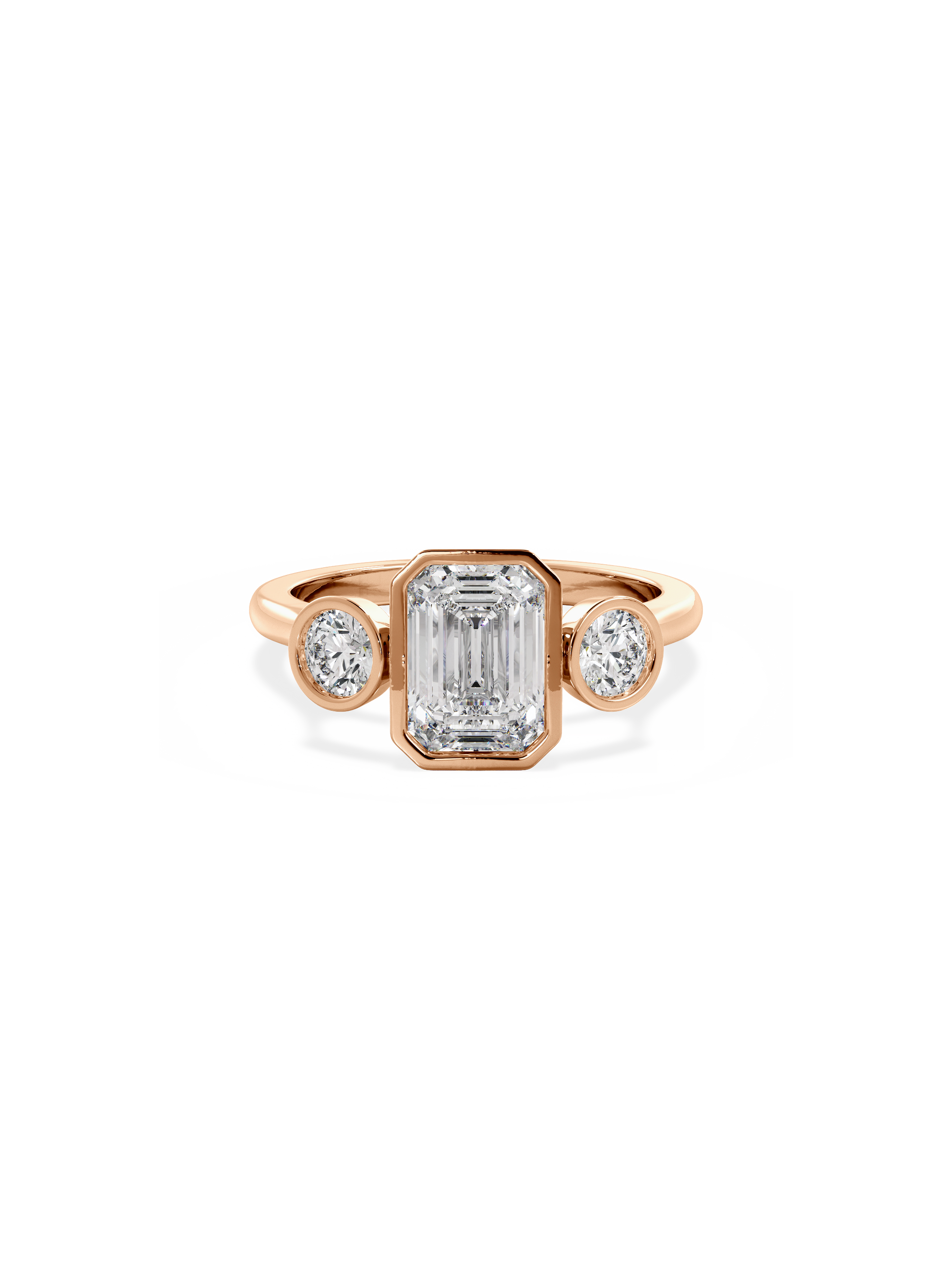 2 CT Round Three Stones Lab Grown Diamond Engagement Ring