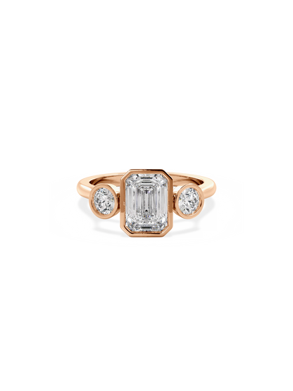 2 CT Round Three Stones Lab Grown Diamond Engagement Ring