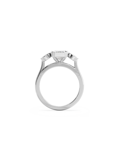2 CT Round Three Stones Lab Grown Diamond Engagement Ring