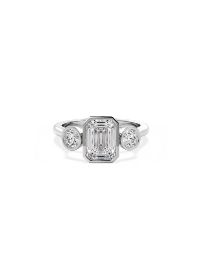2 CT Round Three Stones Lab Grown Diamond Engagement Ring