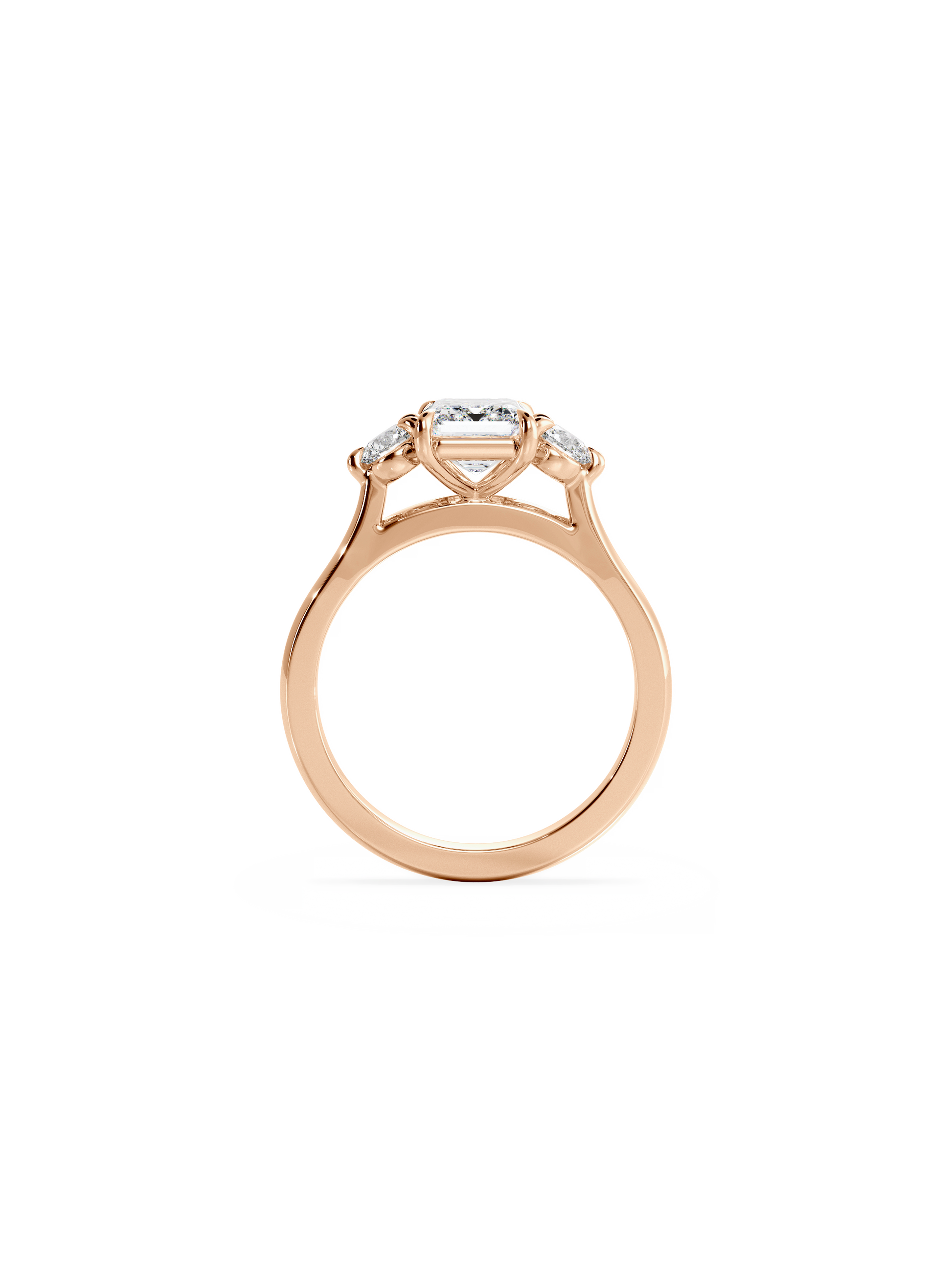 2 CT Round Three Stones Lab Grown Diamond Engagement Ring
