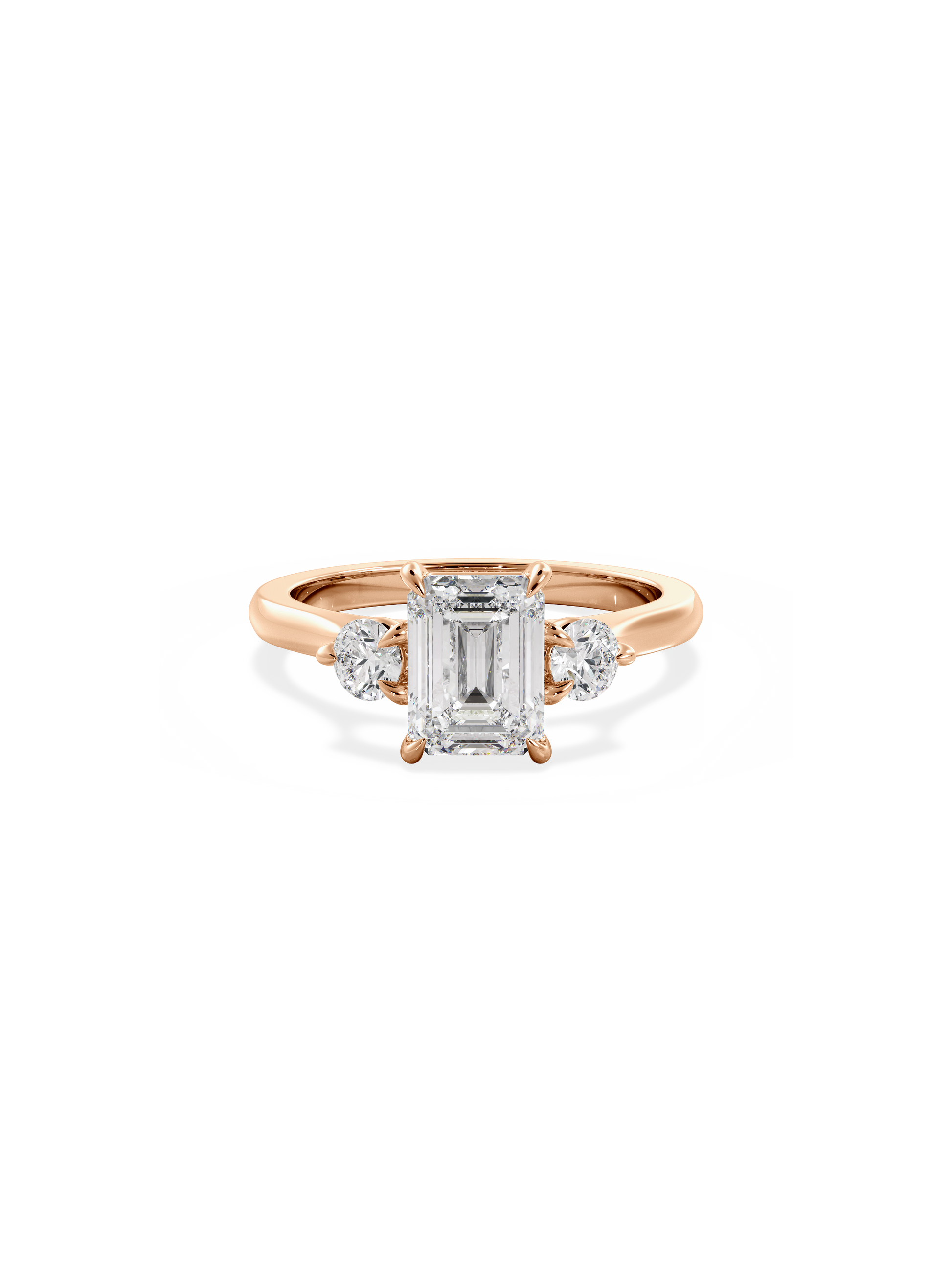 2 CT Round Three Stones Lab Grown Diamond Engagement Ring
