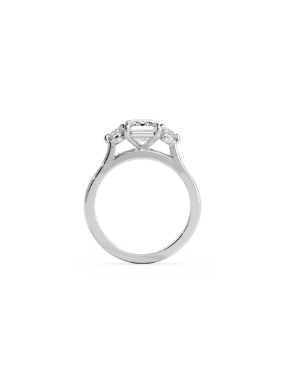 2 CT Round Three Stones Lab Grown Diamond Engagement Ring