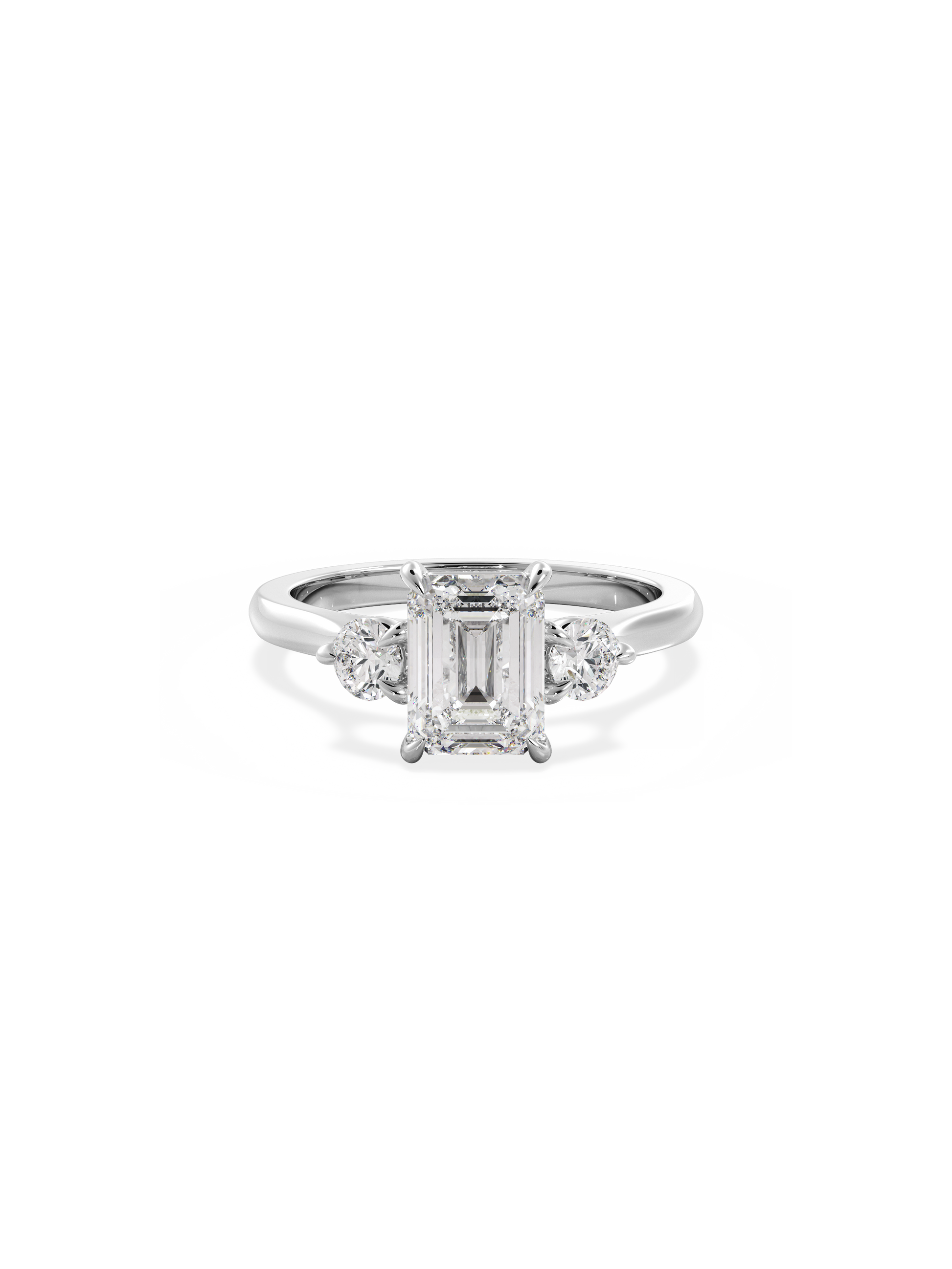 2 CT Round Three Stones Lab Grown Diamond Engagement Ring