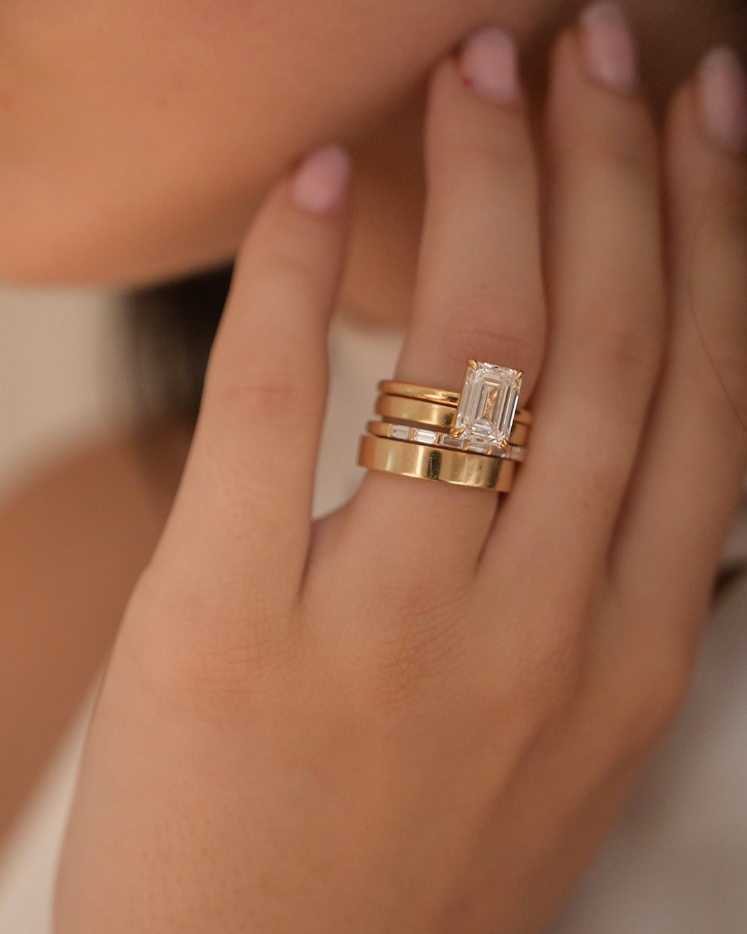 2 CT Round Three Stones Lab Grown Diamond Engagement Ring