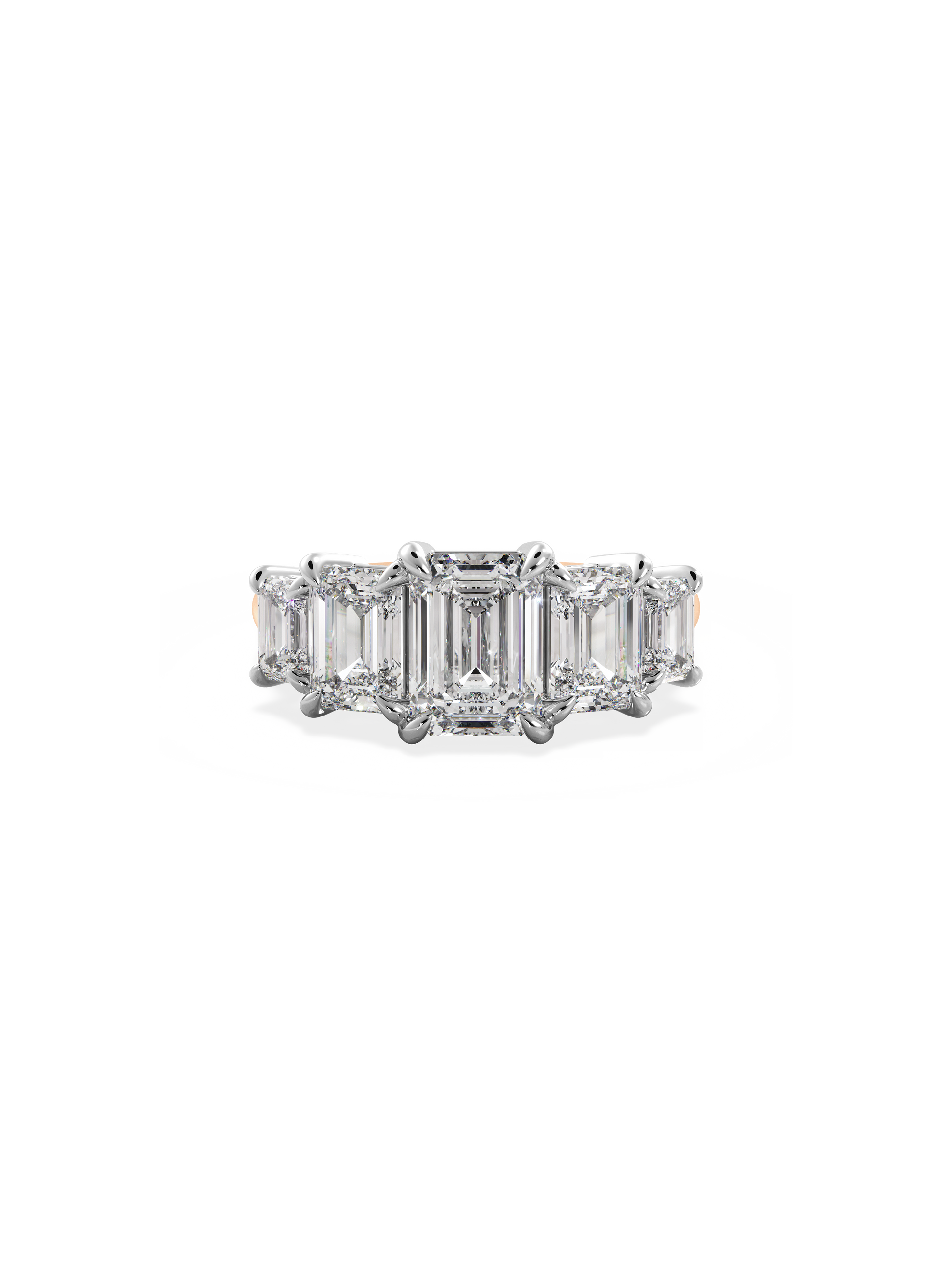 2 CT Round Three Stones Lab Grown Diamond Engagement Ring