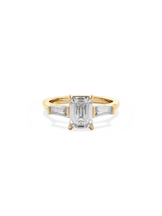2 CT Round Three Stones Lab Grown Diamond Engagement Ring