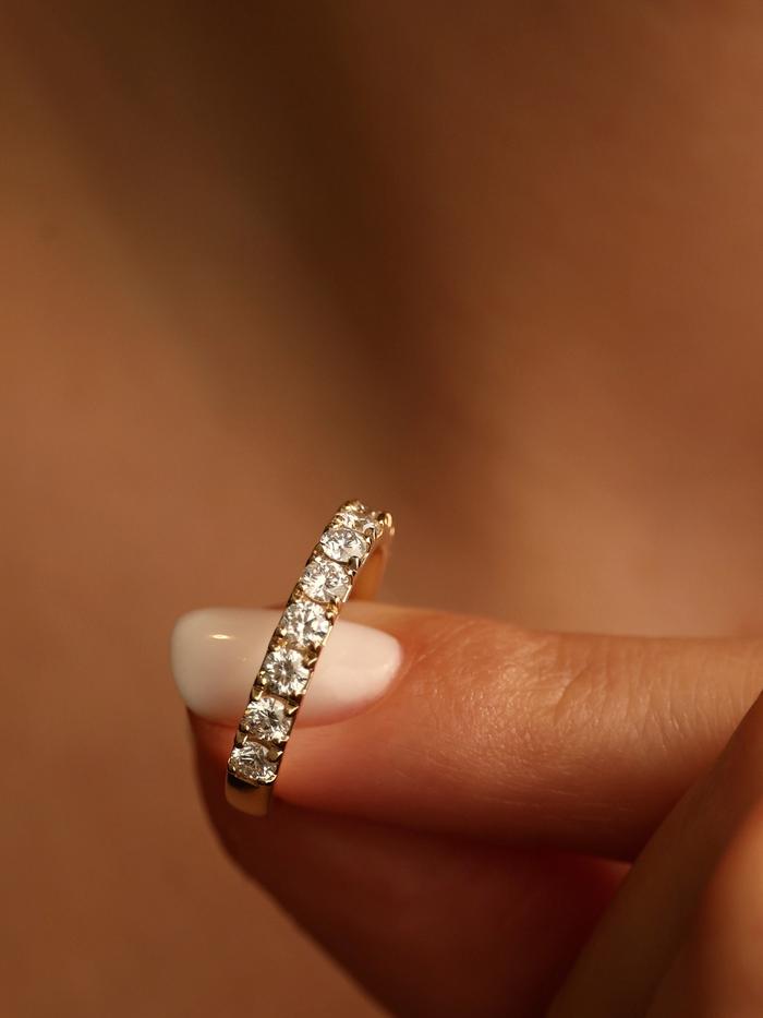 Marquise Cut Cluster Styled Lab Grown Wedding Band