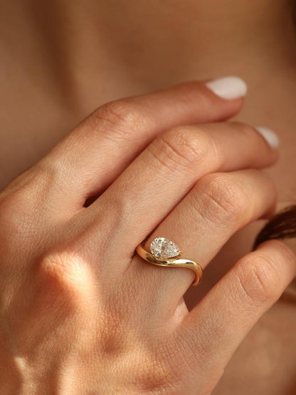 Marquise Cut Cluster Styled Lab Grown Diamond Engagement Ring