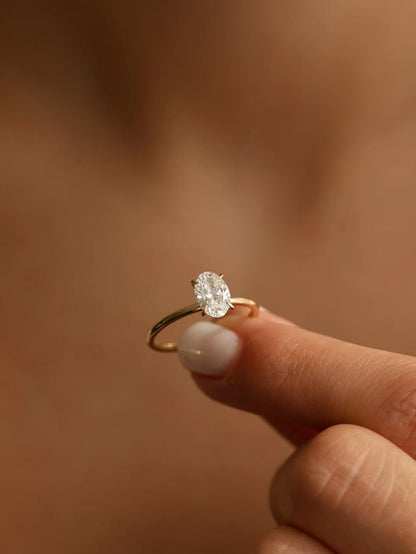 Marquise Cut Cluster Styled Lab Grown Diamond Engagement Ring
