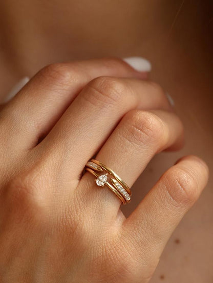 Marquise Cut Cluster Styled Lab Grown Diamond Engagement Ring