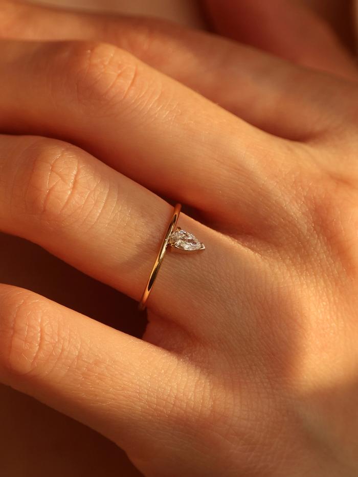 Marquise Cut Cluster Styled Lab Grown Diamond Engagement Ring
