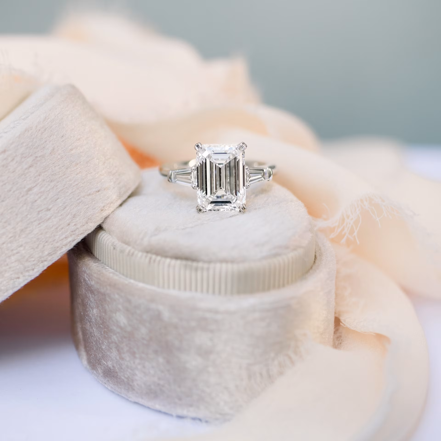 Marquise Cut Cluster Styled Lab Grown Diamond Engagement Ring