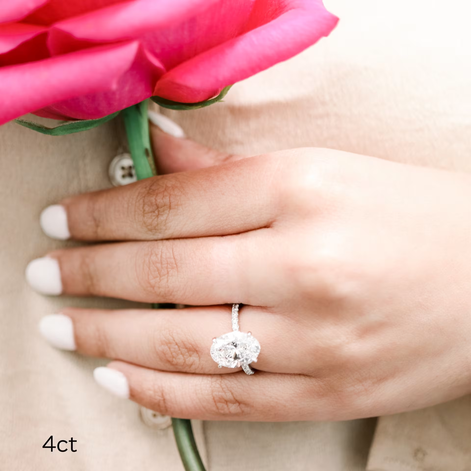 Marquise Cut Cluster Styled Lab Grown Diamond Engagement Ring
