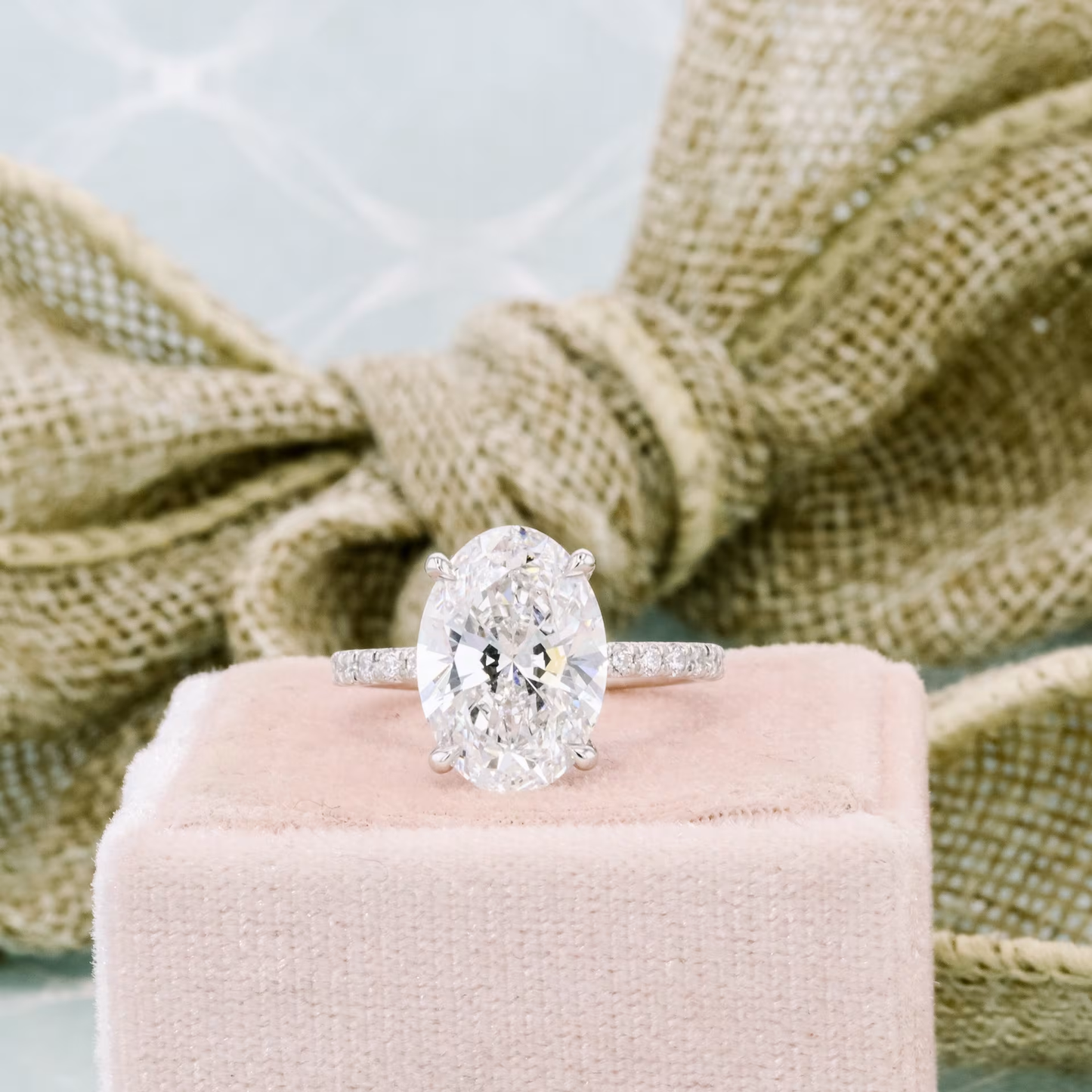 Marquise Cut Cluster Styled Lab Grown Diamond Engagement Ring