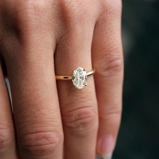 2 CT Round Three Stones Lab Grown Diamond Engagement Ring