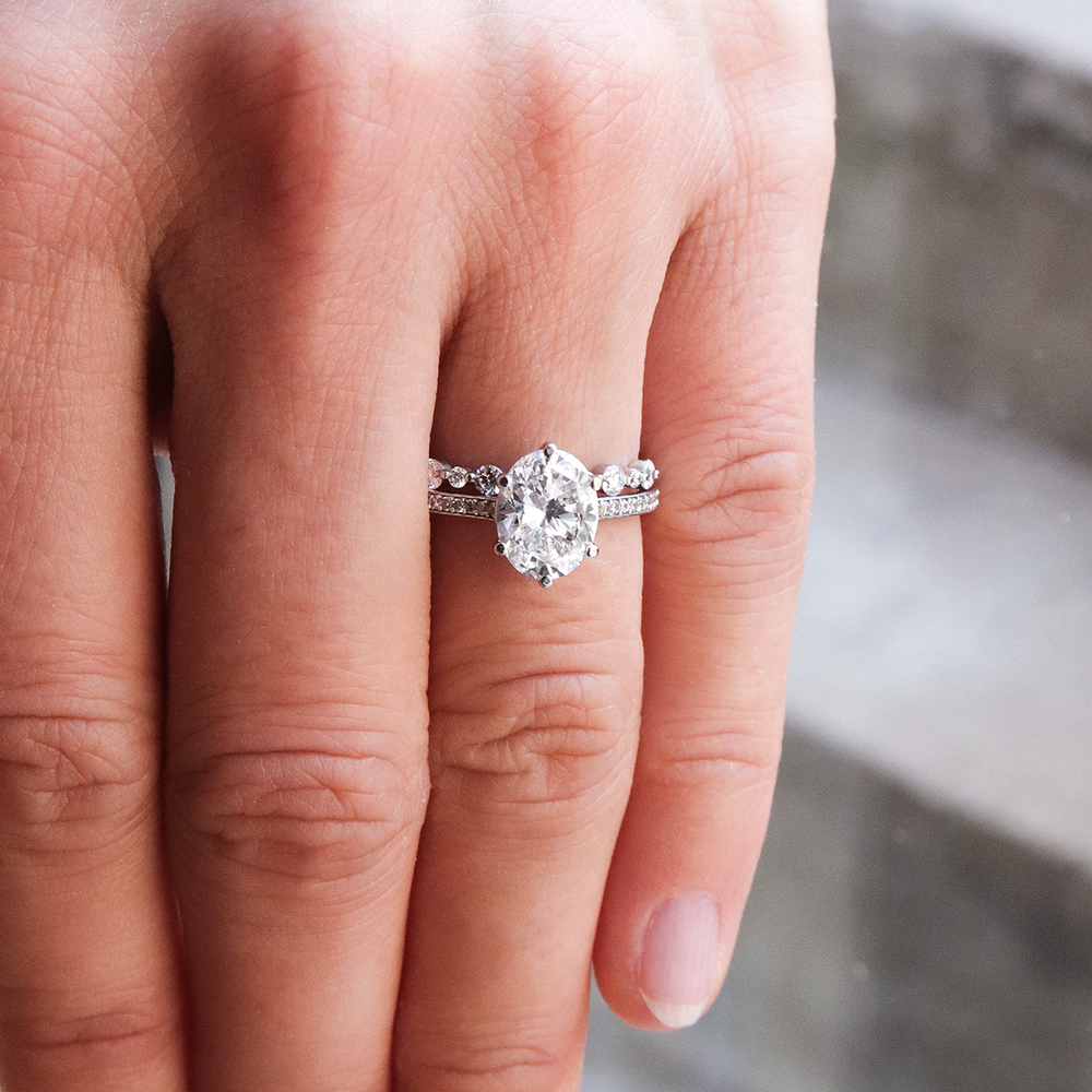 2 CT Round Three Stones Lab Grown Diamond Engagement Ring