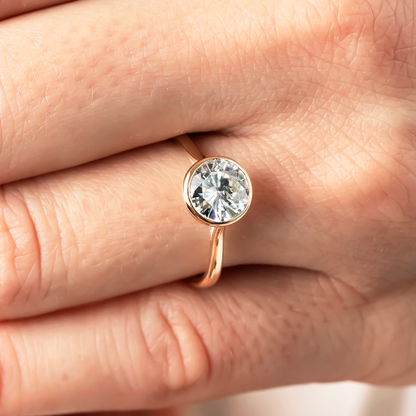 2 CT Round Three Stones Lab Grown Diamond Engagement Ring