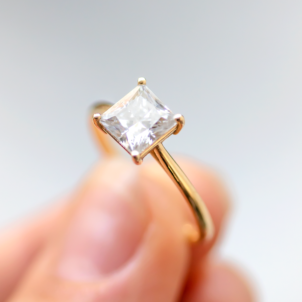 2 CT Round Three Stones Lab Grown Diamond Engagement Ring
