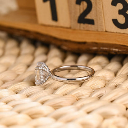 2 CT Princess Cut Hidden Halo Styled Lab Grown Diamond Engagement Ring
