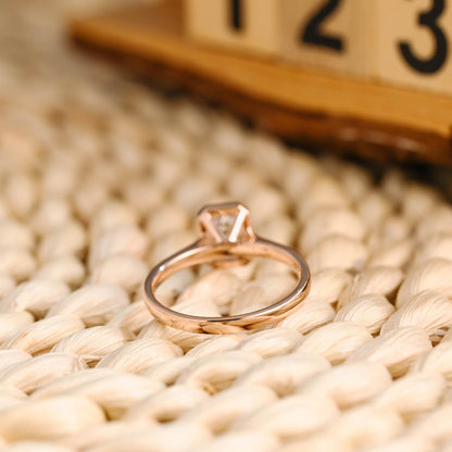 1 CT Emerald Cut Solitaire Bezel Styled Lab Grown Diamond Engagement Ring