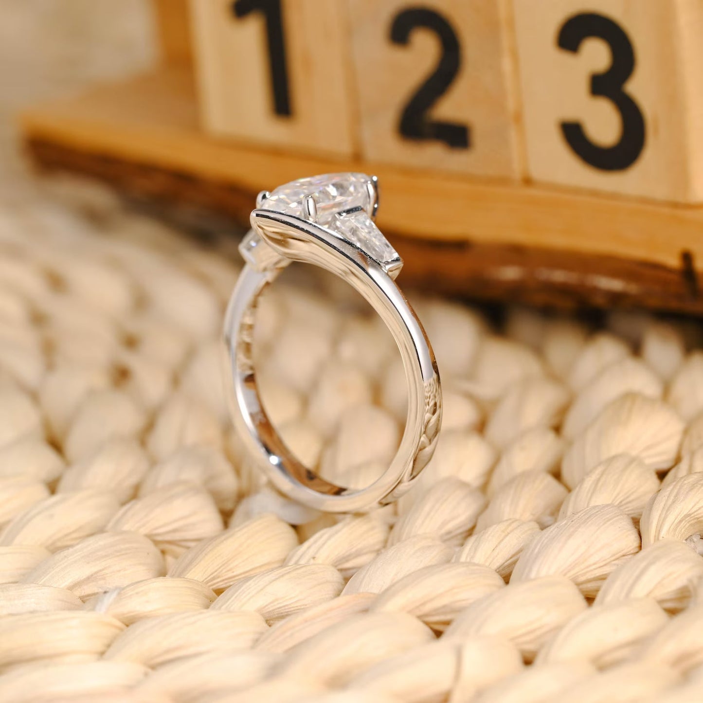 1 CT Marquise Cut 3-Stones Styled Lab Grown Diamond Engagement Ring